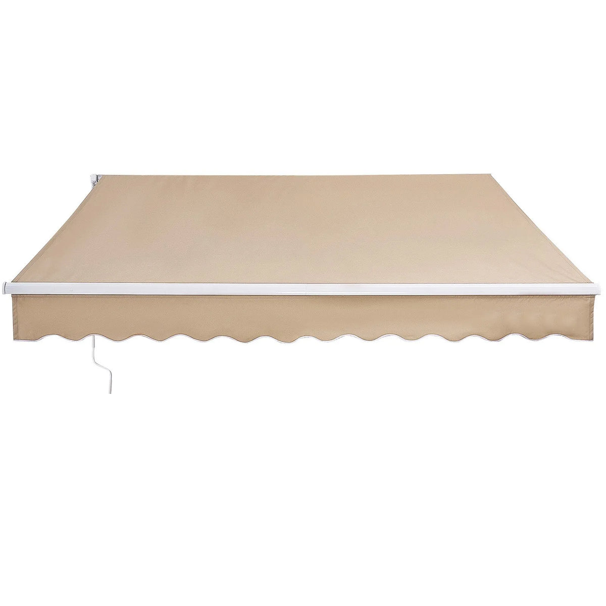 VEVOR Manual Retractable Patio Awning 305 × 244 cm with Crank, Waterproof Polyester Sun Shade Canopy for Doors and Windows, Suitable for Yard and Balcony