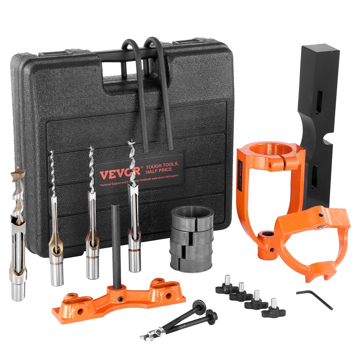 VEVOR Mortise Chisel Attachment for Drill Press with 4 Square Chisels and 5 Bushes