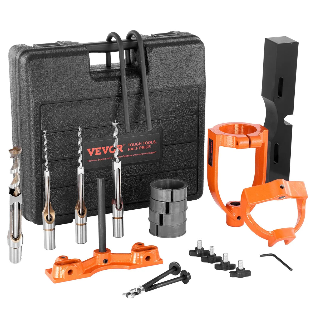 VEVOR Mortise Chisel Attachment for Drill Press with 4 Square Chisels and 5 Bushes