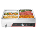 VEVOR komerciālais pārtikas sildītājs, 1500 W elektriskais nerūsējošā tērauda tvaika pārtikas sildītājs ar vāku, galda Bain Marie ar 6 traukiem un ātru uzsildīšanu, komplektā strāvas vads, piemērots ēdināšanai, restorāniem, pasākumiem un bufetēm - ZEMLETES.LV