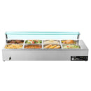 VEVOR komerciālais pārtikas sildītājs, 1700 W elektriskais nerūsējošā tērauda tvaika pārtikas sildītājs ar stikla vāku, galda Bain Marie ar 8 traukiem, zupas kausu un perforētu kausu ēdināšanai, restorāniem un pasākumiem - ZEMLETES.LV
