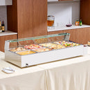 VEVOR komerciālais pārtikas sildītājs ar 8 traukiem, 8 × 8 l elektriskā tvaika Bain Marie ar stikla vāku, 1700 W galda nerūsējošā tērauda bufetes sildītājs ar temperatūras kontroli 30–85 °C ēdināšanai un restorāniem, sudraba krāsā - ZEMLETES.LV