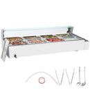 VEVOR komerciālais pārtikas sildītājs ar 8 traukiem, 8 × 8 l elektriskā tvaika Bain Marie ar stikla vāku, 1700 W galda nerūsējošā tērauda bufetes sildītājs ar temperatūras kontroli 30–85 °C ēdināšanai un restorāniem, sudraba krāsā - ZEMLETES.LV