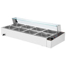 VEVOR komerciālais pārtikas sildītājs ar 8 traukiem, 8 × 8 l elektriskā tvaika Bain Marie ar stikla vāku, 1700 W galda nerūsējošā tērauda bufetes sildītājs ar temperatūras kontroli 30–85 °C ēdināšanai un restorāniem, sudraba krāsā - ZEMLETES.LV