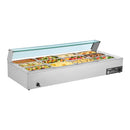 VEVOR komerciālais pārtikas sildītājs, 1700 W elektriskais nerūsējošā tērauda tvaika pārtikas sildītājs ar stikla vāku, galda Bain Marie ar 12 traukiem, zupas kausu un perforētu kausu ēdināšanai, restorāniem un pasākumiem - ZEMLETES.LV