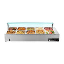 VEVOR komerciālais pārtikas sildītājs, 1700 W elektriskais nerūsējošā tērauda tvaika pārtikas sildītājs ar stikla vāku, galda Bain Marie ar 10 traukiem, zupas kausu un perforētu kausu ēdināšanai, restorāniem un pasākumiem - ZEMLETES.LV