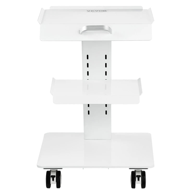 VEVOR 3 līmeņu laboratorijas ratiņi ar grozāmiem riteņiem, metāla mobilie ratiņi ar paplātēm, kravnesība 100 kg, laboratorijām, klīnikām un skaistumkopšanas saloniem