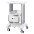 VEVOR 2 līmeņu laboratorijas ratiņi ar 1 atvilktni, augšējo paplāti un 4 klusiem riteņiem, pārvietojami medicīnas ratiņi no ABS, laboratorijām, klīnikām, slimnīcām un saloniem, balti