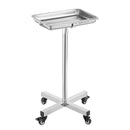 VEVOR Mayo statīvs ar noņemamu nerūsējošā tērauda paplāti un riteņiem, kravnesība 15,9 kg, regulējams augstums 640–1011 mm, SPA, saloniem, klīnikām un personīgajai aprūpei