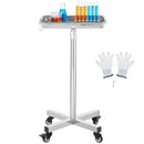 VEVOR Mayo statīvs ar noņemamu nerūsējošā tērauda paplāti un riteņiem, kravnesība 15,9 kg, regulējams augstums 640–1011 mm, SPA, saloniem, klīnikām un personīgajai aprūpei