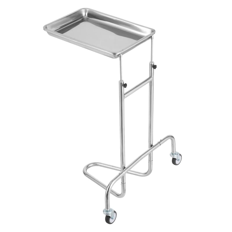 VEVOR nerūsējošā tērauda laboratorijas ratiņi ar vienu paplāti un 2 klusiem riteņiem, mobilie medicīniskie ratiņi laboratorijām, klīnikām, slimnīcām un saloniem