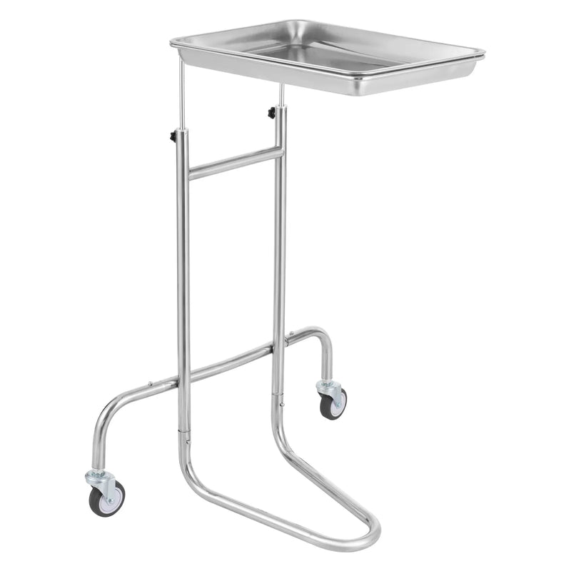 VEVOR nerūsējošā tērauda laboratorijas ratiņi ar vienu paplāti un 2 klusiem riteņiem, mobilie medicīniskie ratiņi laboratorijām, klīnikām, slimnīcām un saloniem