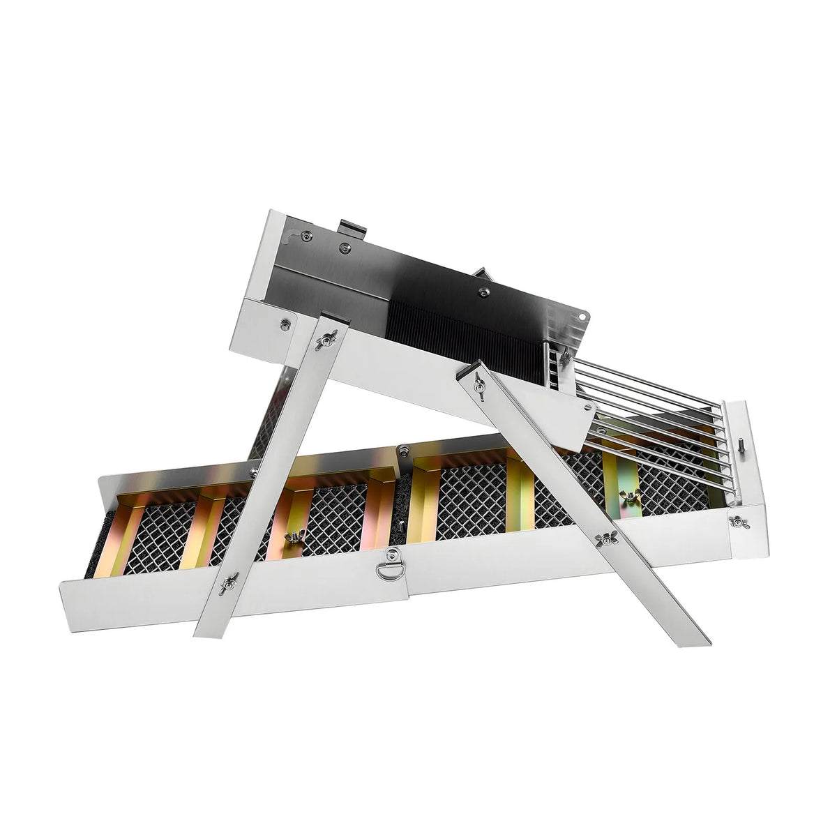 VEVOR zelta skalošanas komplekts ar augstgultni, 1270 mm salokāms 3 vienā zelta skalošanas renes komplekts, 26 daļas ar pannām, sietu, magnētu, mugursomu un piederumiem zelta ieguvei - ZEMLETES.LV