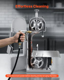 VEVOR Komerciāla elektriskā gaļas lentzāģa iekārta, 650 W, nerūsējošā tērauda galda modelis, darba virsma 315 × 460 mm, maks. griešanas biezums 110 mm, saldētas zivju, cūkgaļas un liellopa gaļas griešanai