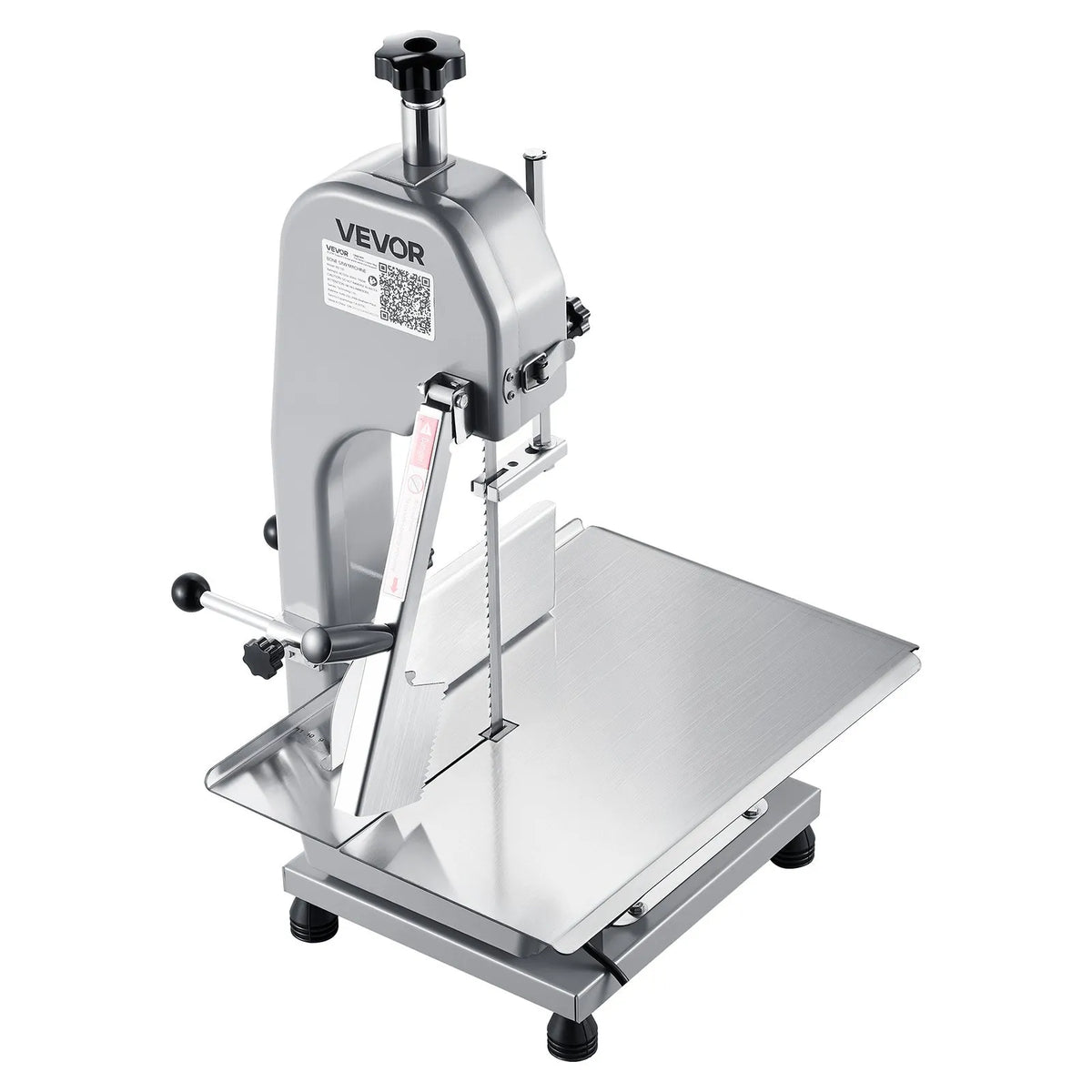 VEVOR Komerciāla elektriskā gaļas lentzāģa iekārta, 650 W, nerūsējošā tērauda galda modelis, darba virsma 315 × 460 mm, maks. griešanas biezums 110 mm, saldētas zivju, cūkgaļas un liellopa gaļas griešanai - ZEMLETES.LV