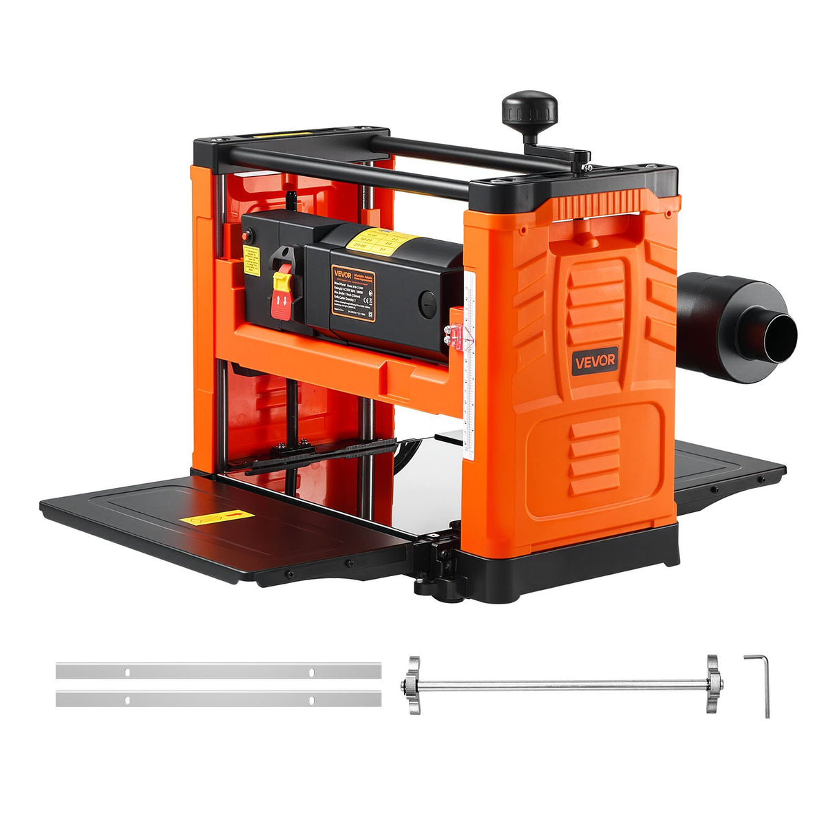 VEVOR paksushöövel 330 mm, 1800 W, 23 500 p/min, 2 tera, topeltetteanderullid