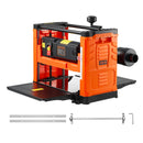 VEVOR biezuma ēvelētājs, divu asmeņu galda ēvelmašīna ar 330 mm darba platumu, 1800 W 23 500 apgr./min jaudīgs motors, dubultie padeves ruļļi, pārslodzes aizsardzība, vienātruma kokapstrādes ēvelmašīna cietai un mīkstai koksnei