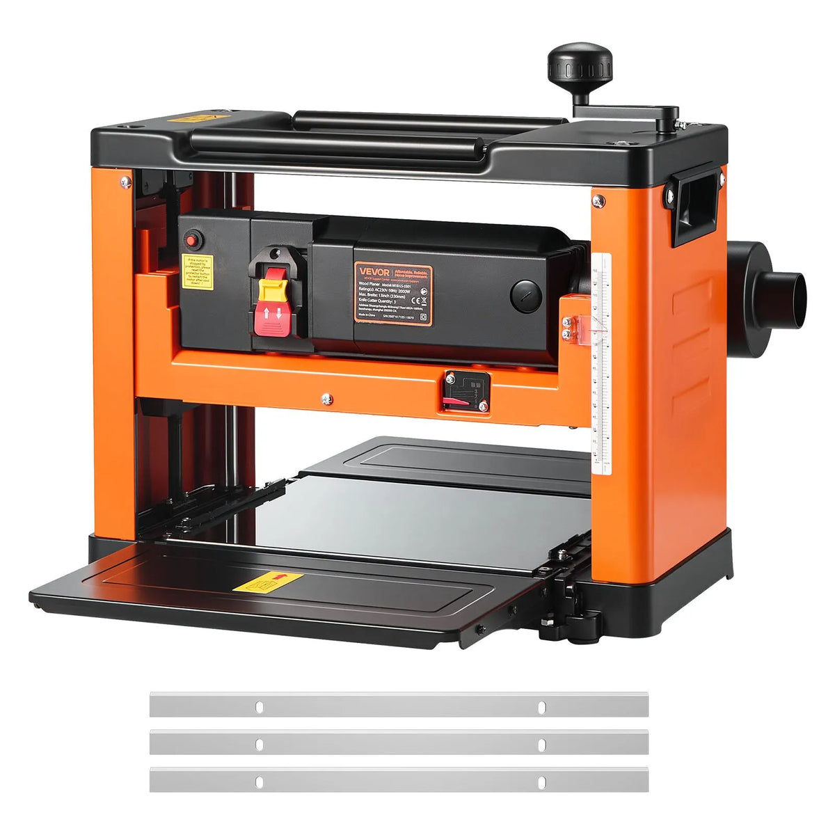 VEVOR paksushöövel 330 mm, 2000 W, 23 500 p/min, 3 tera, topeltetteanderullid