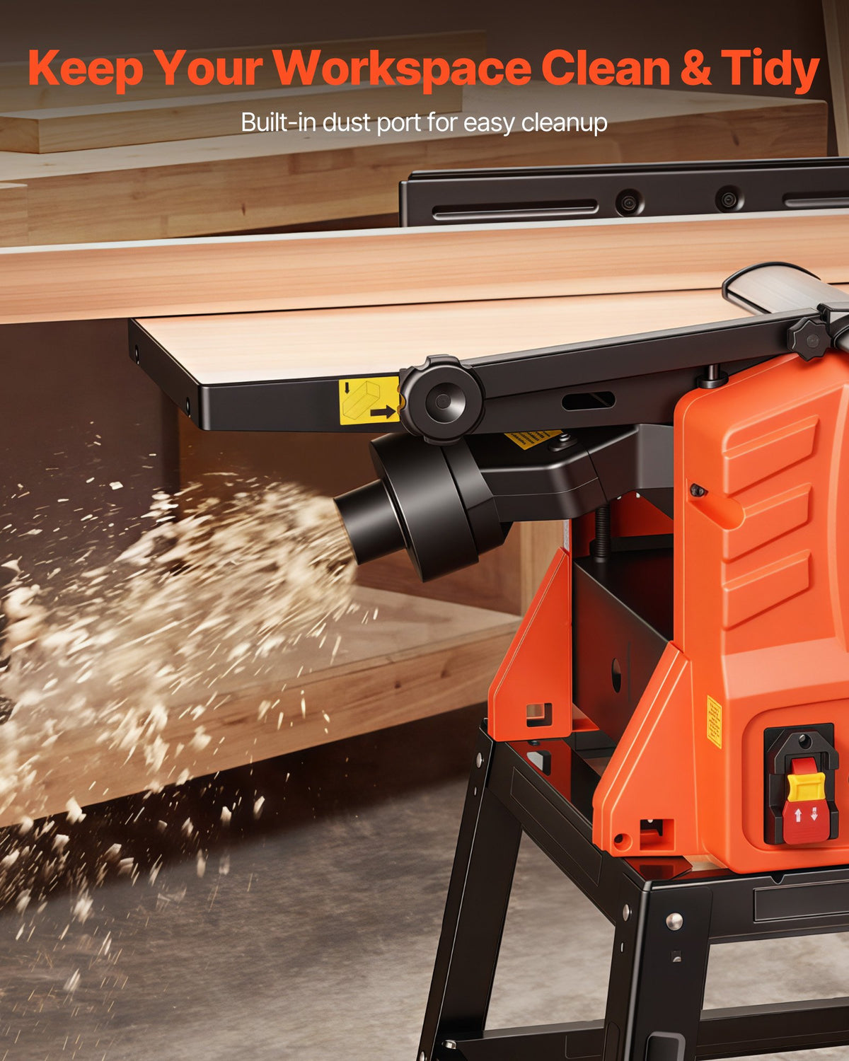 VEVOR Planer Thicknesser Combo Machine 254 mm with Stand, 2.4 HP, 8000 RPM, 2 Blades