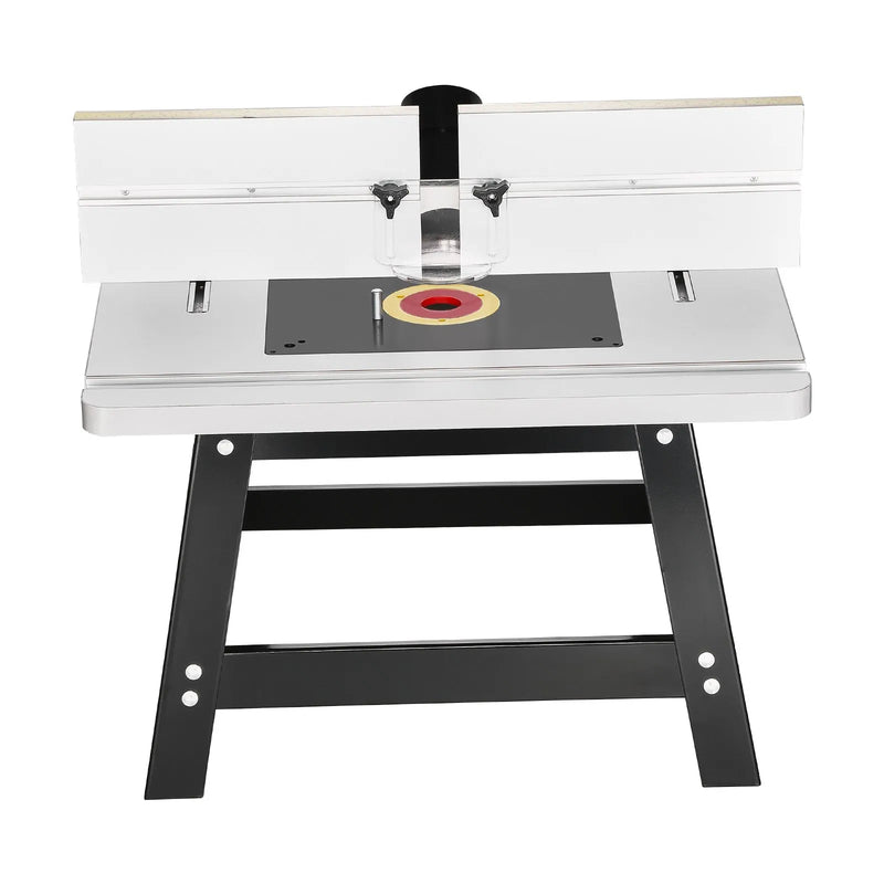 VEVOR galda frēzēšanas galds, 610 × 400 mm (24 × 15,7 collas), galda frēzēšanas virsma ar regulējamu vadotni, MDF darba virsmu, izturīgu metāla pamatni, 2-1/2 collu (63,5 mm) putekļu savākšanas pieslēgvietu, saderīgs ar frēzēm un dažādiem urbju uzgaļiem.