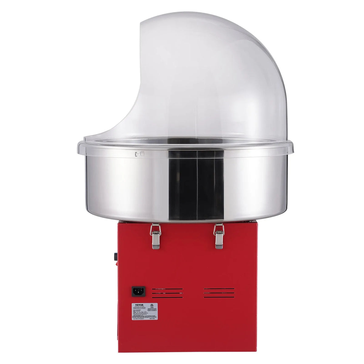 VEVOR Candy Floss Machine 1000 W with Guard, Stainless Steel Bowl and Drawer, Red