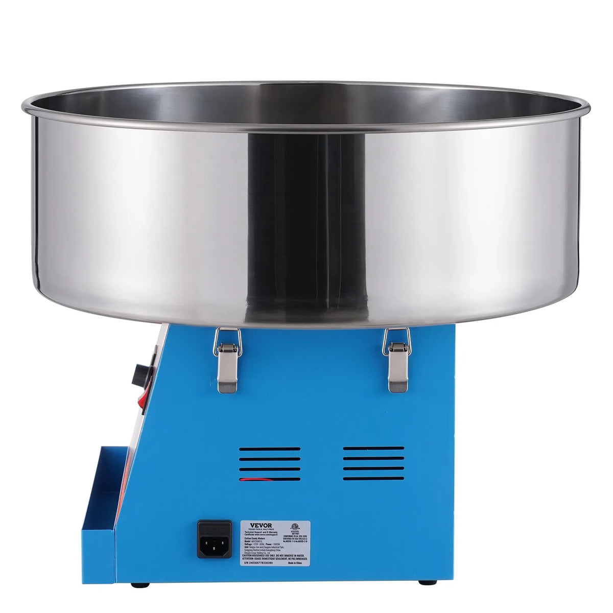 VEVOR Candy Floss Machine 1000 W with Stainless Steel Bowl and Sugar Scoop, Blue