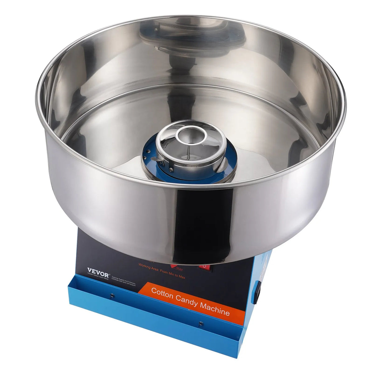 VEVOR Candy Floss Machine 1000 W with Stainless Steel Bowl and Sugar Scoop, Blue