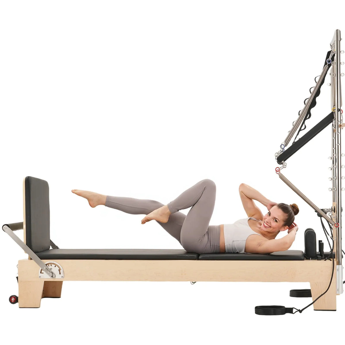 VEVOR koka pilates reformeris ar dubulto pretestību, treniņu aprīkojums ar reformera kasti un lēciena platformu, piemērots iesācējiem un pieredzējušiem lietotājiem mājas sporta zālei un studijai, slodze līdz 181 kg - ZEMLETES.LV