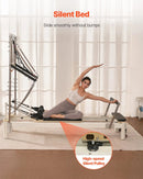 VEVOR pilates reformeris ar dubulto pretestību, treniņu aprīkojums ar reformera kasti un lēciena platformu, piemērots iesācējiem un pieredzējušiem lietotājiem mājas sporta zālei un studijai, slodze līdz 181 kg - ZEMLETES.LV