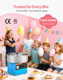 VEVOR komerciālā cukurvates mašīna, 1000 W elektriska cukurvates pagatavošanas ierīce ar 38 cm nerūsējošā tērauda trauku un cukura karoti, piemērota cietajām konfektēm, bērnu dzimšanas dienām un ģimenes pasākumiem, zila - ZEMLETES.LV
