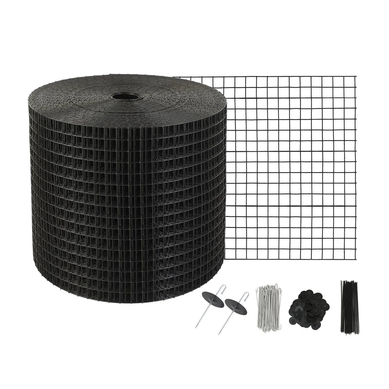 VEVOR saules paneļu aizsargtīkls pret putniem, 15 cm × 30,48 m, PVC pārklāts metāla siets ar 12,7 mm acīm un 100 alumīnija stiprinājumiem, aizsardzībai pret dzīvniekiem - ZEMLETES.LV