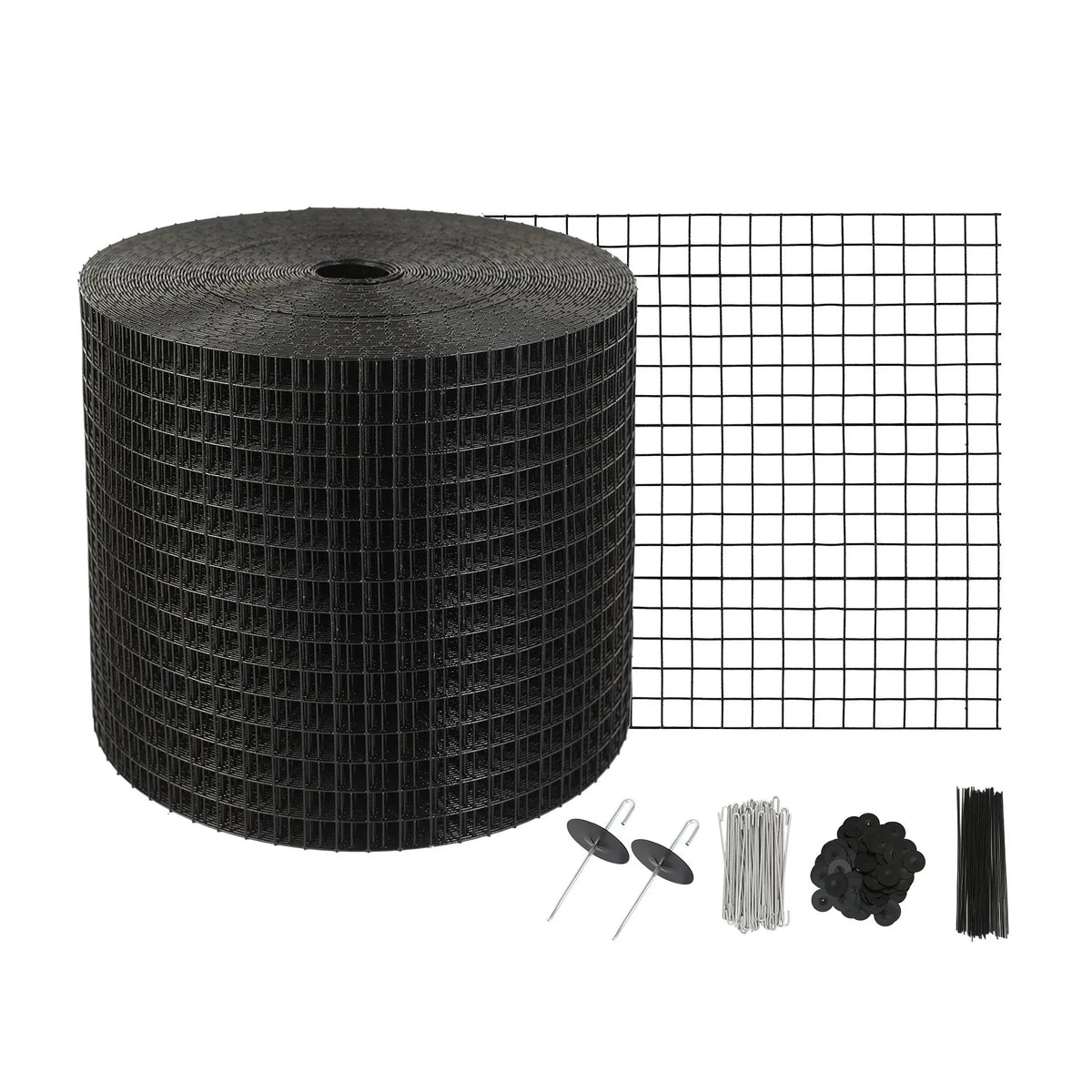 VEVOR saules paneļu aizsargtīkls pret putniem, 15 cm × 30,48 m, PVC pārklāts metāla siets ar 12,7 mm acīm un 100 alumīnija stiprinājumiem, aizsardzībai pret dzīvniekiem - ZEMLETES.LV