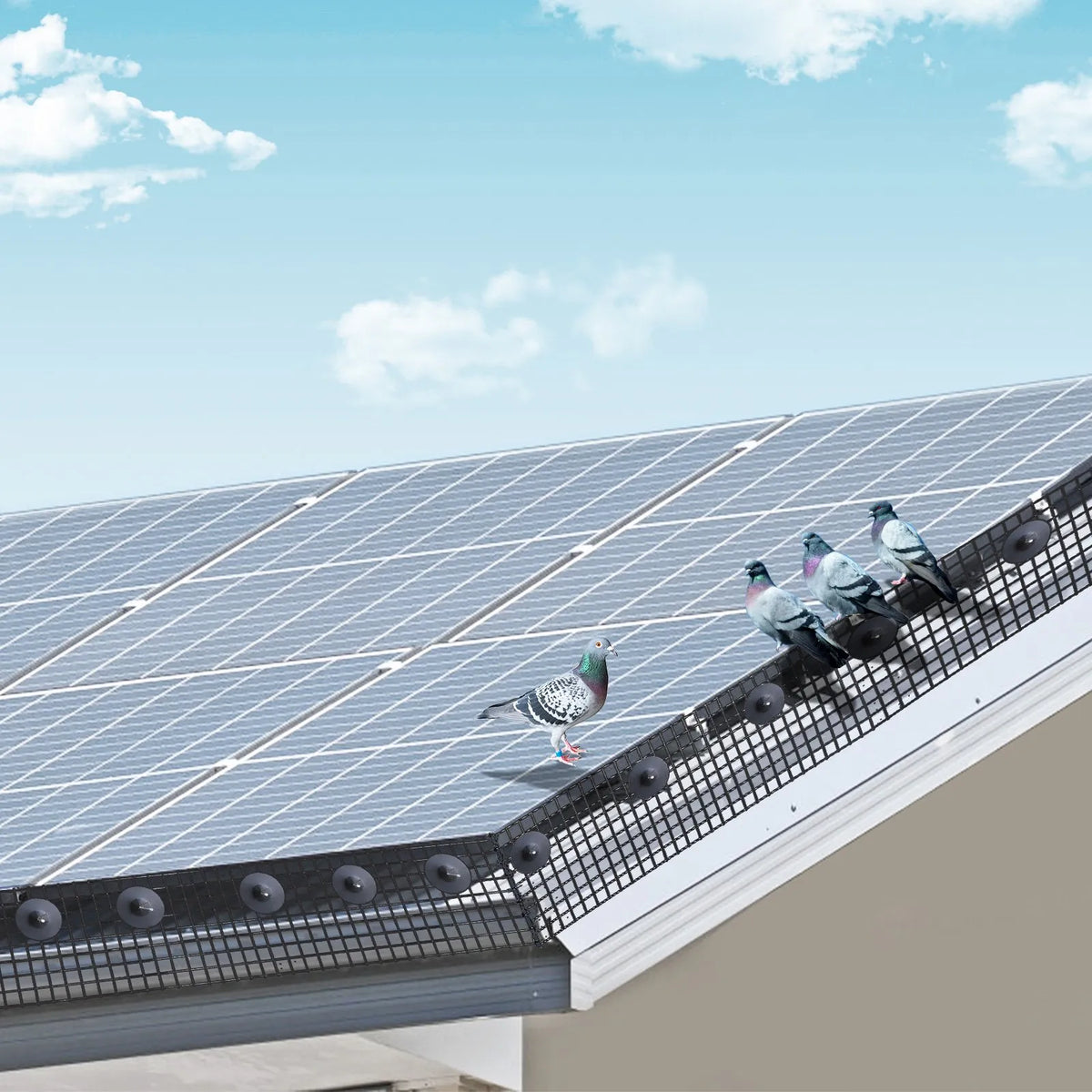 VEVOR saules paneļu aizsargtīkls pret putniem, 20 cm × 30,48 m, PVC pārklāts metāla siets ar 12,7 mm acīm un 50 stiprinājuma stieplēm, aizsardzībai pret dzīvniekiem - ZEMLETES.LV