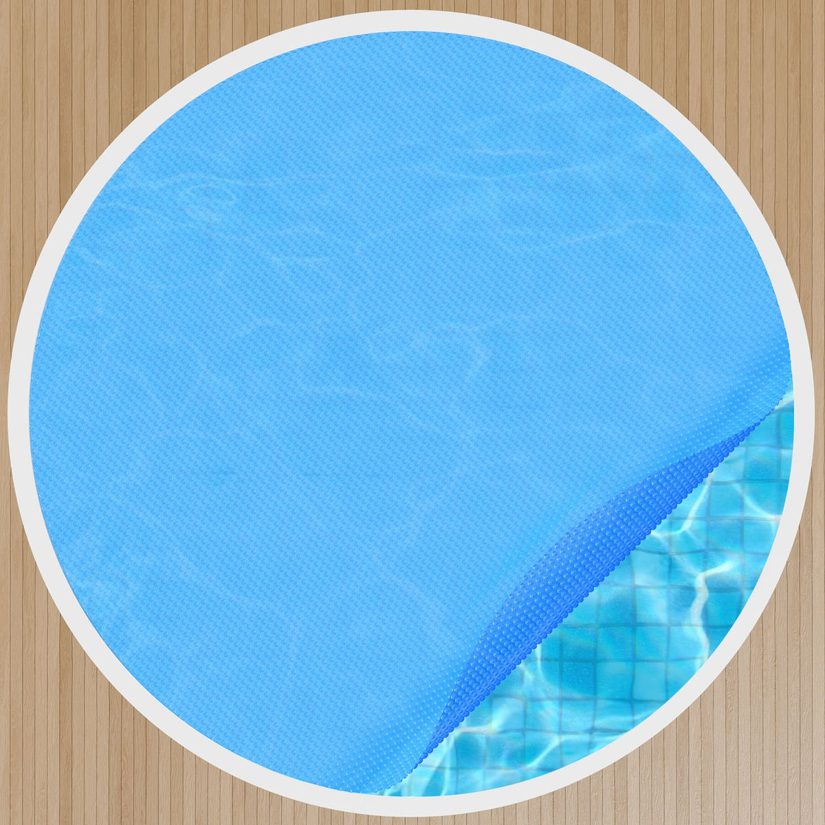 VEVOR Solar Pool Cover for Round Pools, Ø3.05 m Solar Cover for In-Ground and Above-Ground Swimming Pools, 0.38 mm, Blue