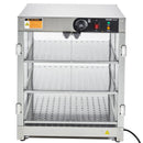 VEVOR 3 līmeņu komerciālā pārtikas sildīšanas vitrīna, 800 W pārtikas vitrīnas sildītājs ar apgaismojumu ēdiena izcelšanai, temperatūras kontrole 30–85 °C, 90 l ietilpība hamburgeriem, picai, maizei un ceptai vistas gaļai - ZEMLETES.LV