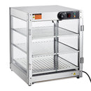 VEVOR 3 līmeņu komerciālā pārtikas sildīšanas vitrīna, 800 W pārtikas vitrīnas sildītājs ar apgaismojumu ēdiena izcelšanai, temperatūras kontrole 30–85 °C, 90 l ietilpība hamburgeriem, picai, maizei un ceptai vistas gaļai - ZEMLETES.LV