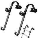 VEVOR kāpņu jumta āķi 2 gab. ar fiksētu riteni un grozāmu stieni, izturīgs tērauda stabilizators ar jumta kores balstu, celtspēja 272 kg, drošai piekļuvei stāviem jumtiem - ZEMLETES.LV