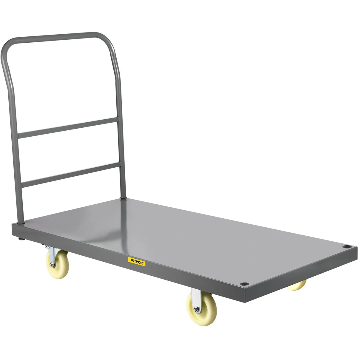 VEVOR platformas ratiņi, kravnesība 907,2 kg, tērauda plakanie ratiņi ar neilona riteņiem 127 mm, 1194 × 610 × 813 mm - ZEMLETES.LV