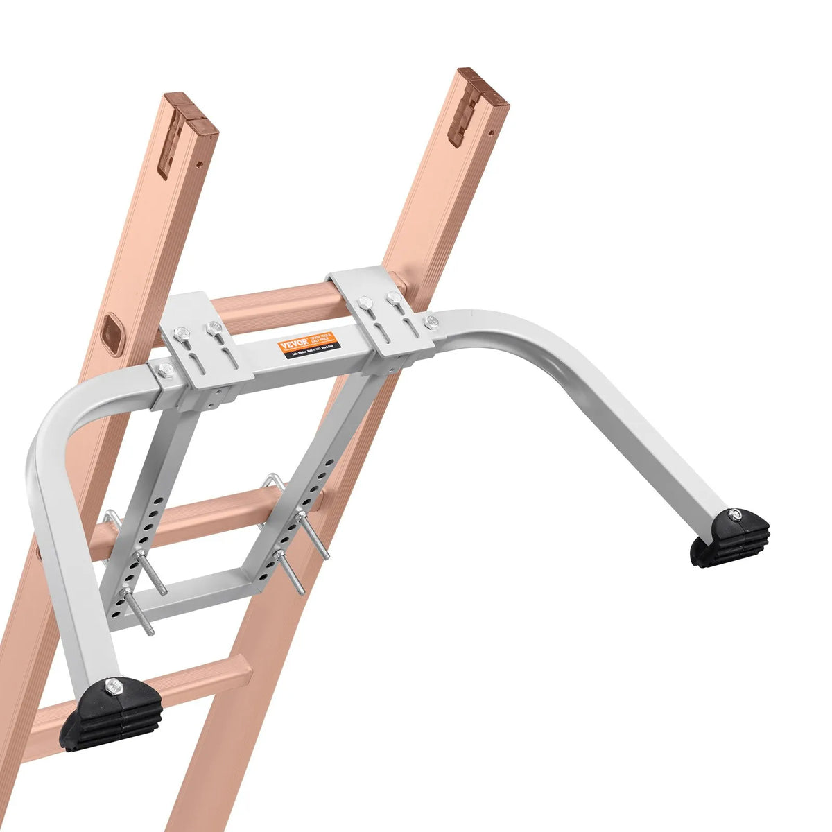 VEVOR kāpņu stabilizators ar jumta āķi un sienas paplašinājuma balstiem, izturīga tērauda konstrukcija ar neslīdošām gumijas kājiņām, stabilam darbam pie jumtiem un notekām - ZEMLETES.LV