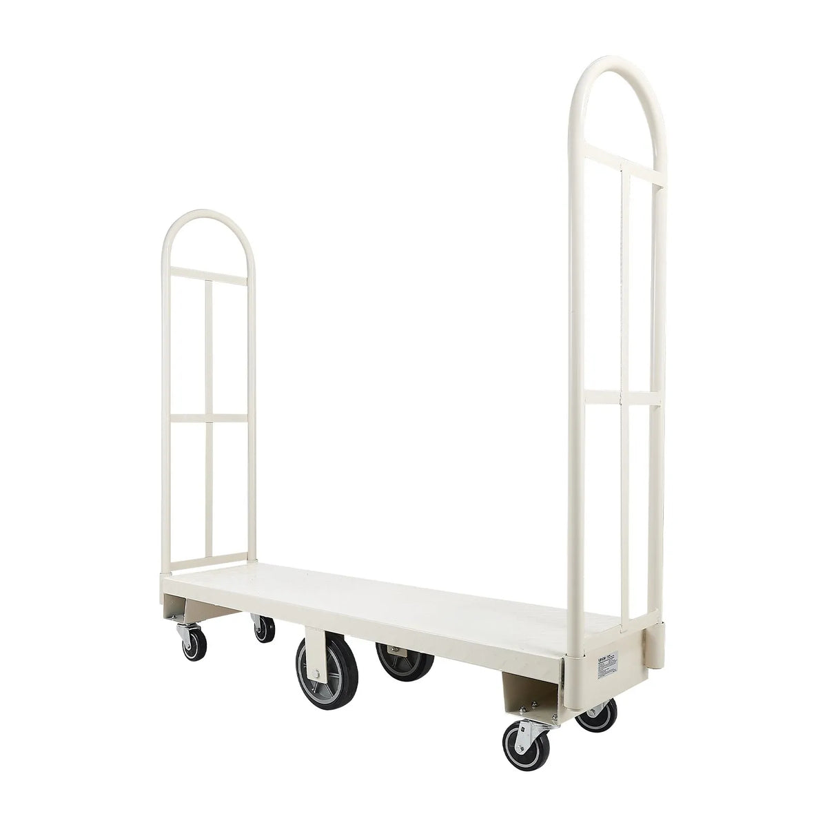 VEVOR U - veida platformas ratiņi, kravnesība 907,18 kg, smagās slodzes tērauda ratiņi ar sešiem riteņiem un diviem noņemamiem rokturiem, 1525 × 410 × 1510 mm - ZEMLETES.LV