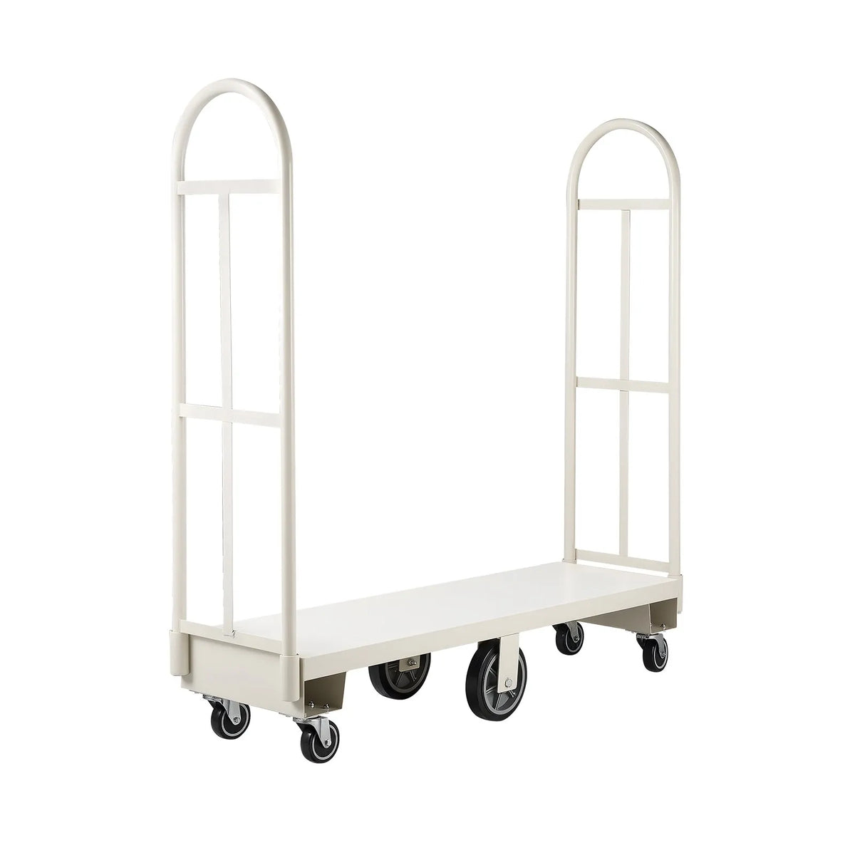 VEVOR U - veida platformas ratiņi, kravnesība 907,18 kg, smagās slodzes tērauda ratiņi ar sešiem riteņiem un diviem noņemamiem rokturiem, 1525 × 410 × 1510 mm - ZEMLETES.LV