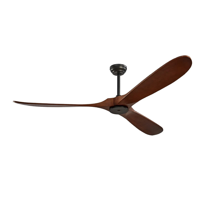 VEVOR Griestu ventilators bez apgaismojuma 183 cm, 3 koka lāpstiņas, 6 ātrumi, tālvadības pults, reversais DC motors, zems profils, iekštelpām un ārtelpām, riekstkoka tonī - ZEMLETES.LV
