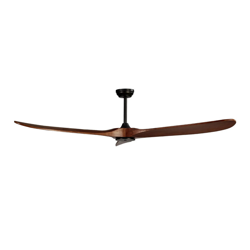 VEVOR Griestu ventilators bez apgaismojuma 183 cm, 3 koka lāpstiņas, 6 ātrumi, tālvadības pults, reversais DC motors, zems profils, iekštelpām un ārtelpām, riekstkoka tonī - ZEMLETES.LV