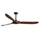 VEVOR Griestu ventilators bez apgaismojuma 183 cm, 3 koka lāpstiņas, 6 ātrumi, tālvadības pults, reversais DC motors, zems profils, iekštelpām un ārtelpām, riekstkoka tonī - ZEMLETES.LV