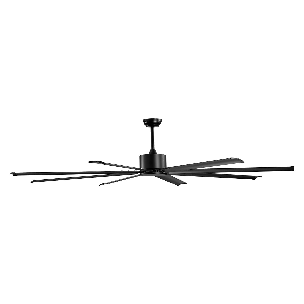 VEVOR Griestu ventilators bez apgaismojuma 213 cm, 8 lāpstiņas, 6 ātrumi, tālvadības pults, reversais DC motors, zems profils, iekštelpām un ārtelpām, melns - ZEMLETES.LV