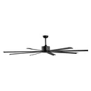 VEVOR Griestu ventilators bez apgaismojuma 213 cm, 8 lāpstiņas, 6 ātrumi, tālvadības pults, reversais DC motors, zems profils, iekštelpām un ārtelpām, melns - ZEMLETES.LV