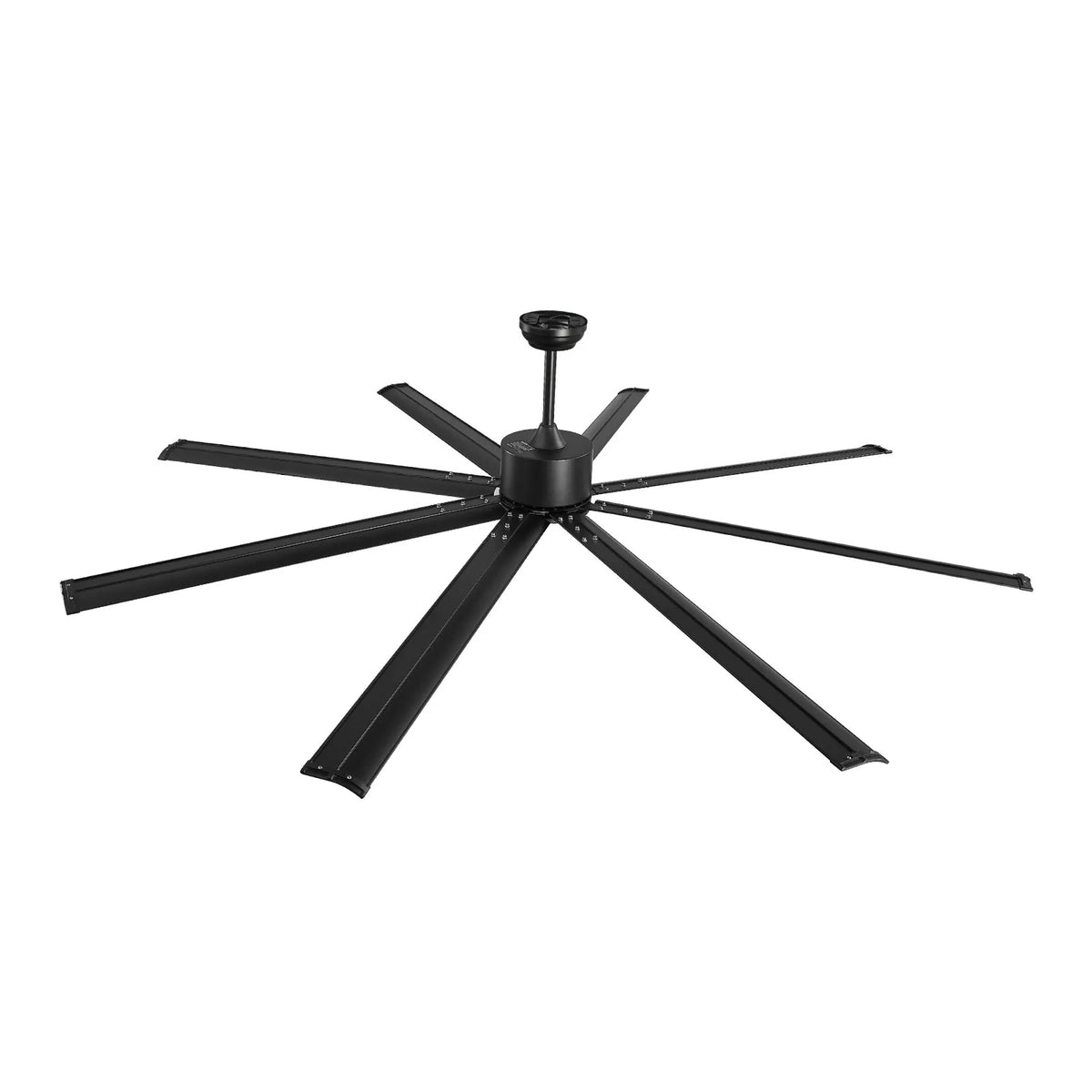 VEVOR Griestu ventilators bez apgaismojuma 213 cm, 8 lāpstiņas, 6 ātrumi, tālvadības pults, reversais DC motors, zems profils, iekštelpām un ārtelpām, melns - ZEMLETES.LV