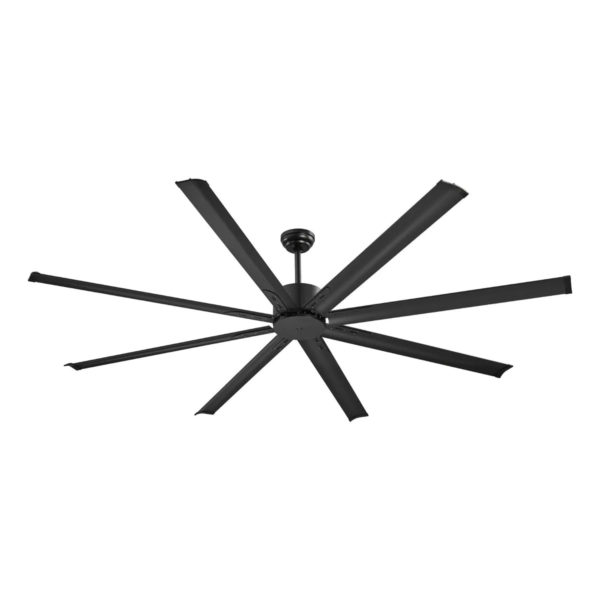 VEVOR Griestu ventilators bez apgaismojuma 213 cm, 8 lāpstiņas, 6 ātrumi, tālvadības pults, reversais DC motors, zems profils, iekštelpām un ārtelpām, melns - ZEMLETES.LV