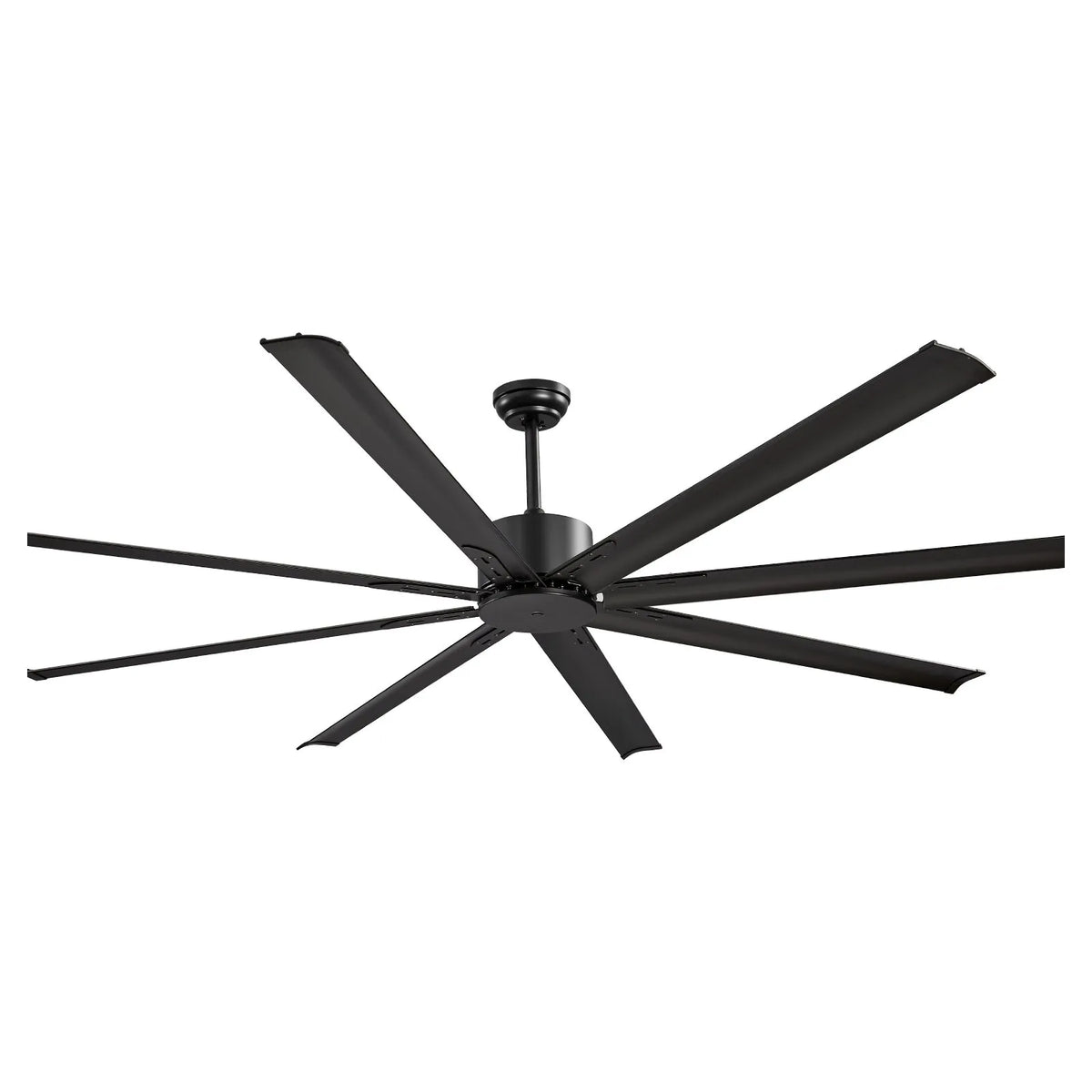VEVOR Griestu ventilators bez apgaismojuma 213 cm, 8 lāpstiņas, 6 ātrumi, tālvadības pults, reversais DC motors, zems profils, iekštelpām un ārtelpām, melns - ZEMLETES.LV