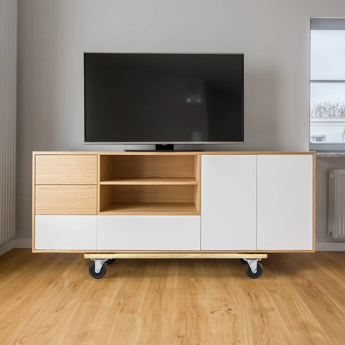 VEVOR mēbeļu pārvietošanas platforma līdz 454 kg, 457 x 762 mm ar 4 PP grozāmiem riteņiem, koka konstrukcija smagu mēbeļu pārvietošanai - ZEMLETES.LV